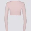 Mjuk jersey-crop-top i balettrosa Mjuk jersey-crop-top i balettrosa