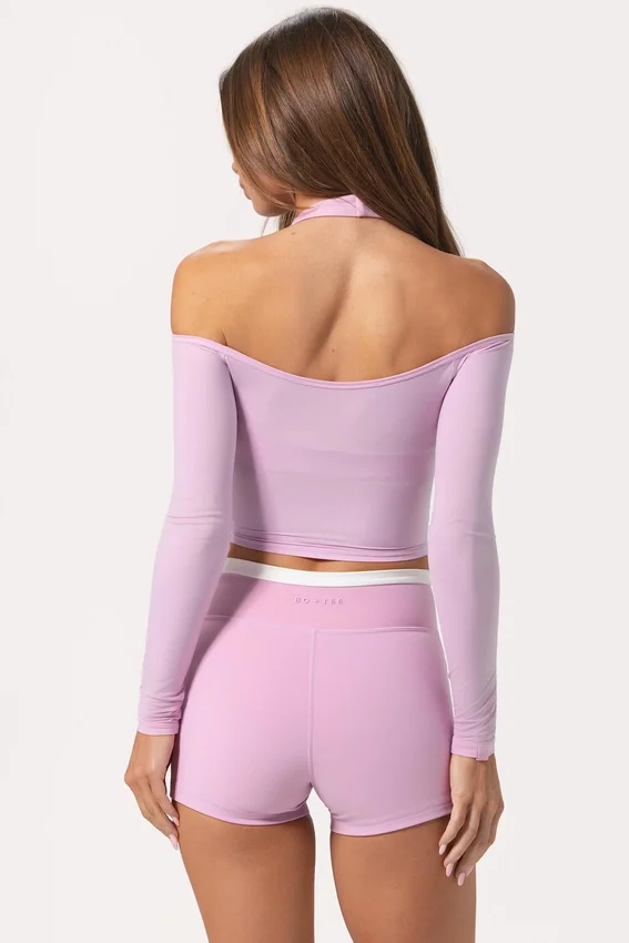 Mjuk jersey-top med bar axel i Sweet Pink Mjuk jersey-top med bar axel i Sweet Pink