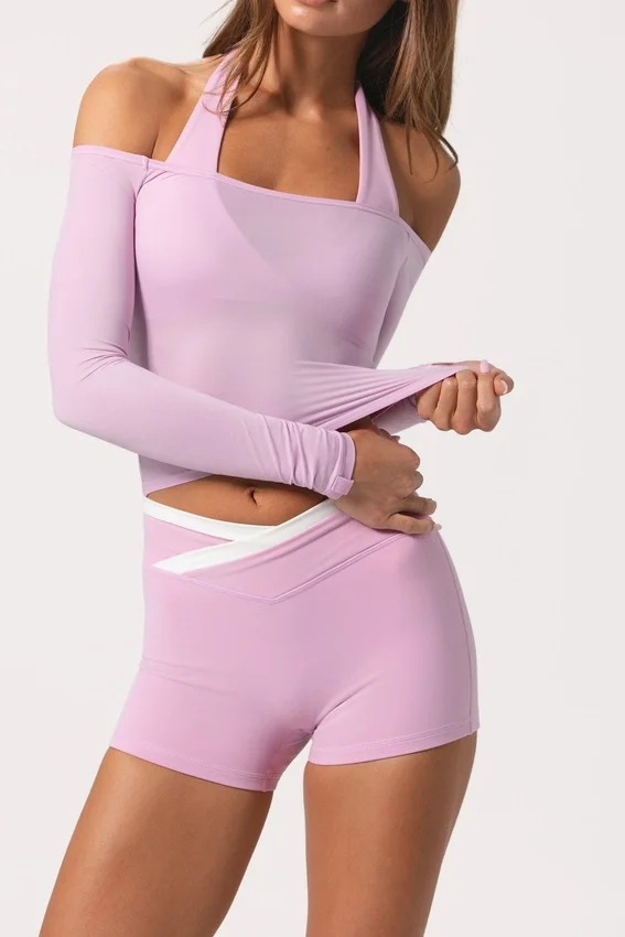Mjuk jersey-top med bar axel i Sweet Pink Mjuk jersey-top med bar axel i Sweet Pink