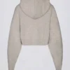 Mjuk stickad kort hoodie med dragkedja i beige Mjuk stickad kort hoodie med dragkedja i beige