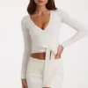 Mjuk stickad wrap-top i ivory Mjuk stickad wrap-top i ivory