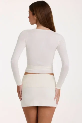 Mjuk stickad wrap-top i ivory Mjuk stickad wrap-top i ivory
