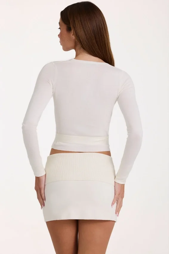 Mjuk stickad wrap-top i ivory Mjuk stickad wrap-top i ivory