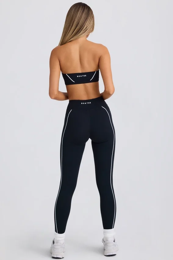 Mjuka Active Contrast-leggings i svart Mjuka Active Contrast-leggings i svart