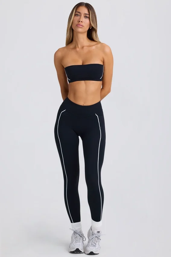 Mjuka Active Contrast-leggings i svart Mjuka Active Contrast-leggings i svart