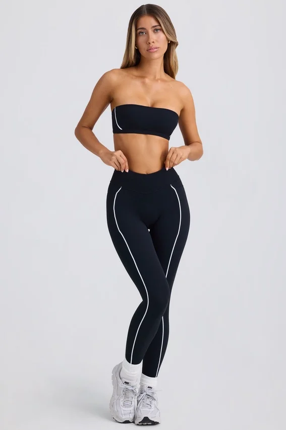 Mjuka Active Contrast-leggings i svart Mjuka Active Contrast-leggings i svart
