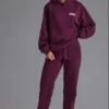 Mjuka joggingbyxor i bomullsjersey med avslappnad midja i färgen Grape Mjuka joggingbyxor i bomullsjersey med avslappnad midja i färgen Grape