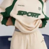 Mjuka minishorts i bomullsjersey med resår i marmor Mjuka minishorts i bomullsjersey med resår i marmor