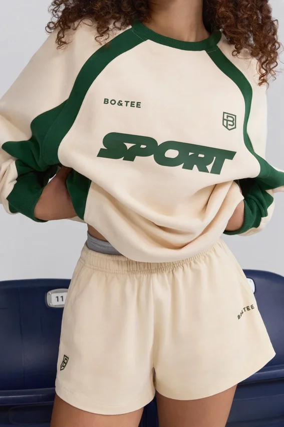 Mjuka minishorts i bomullsjersey med resår i marmor Mjuka minishorts i bomullsjersey med resår i marmor
