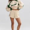 Mjuka minishorts i bomullsjersey med resår i marmor Mjuka minishorts i bomullsjersey med resår i marmor