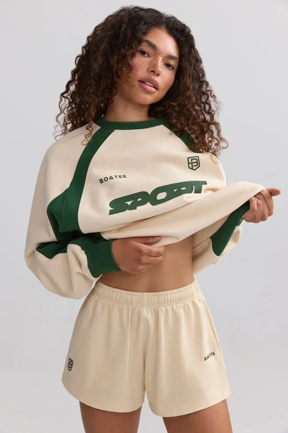 Mjuka minishorts i bomullsjersey med resår i marmor Mjuka minishorts i bomullsjersey med resår i marmor