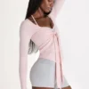 Modal-top med knytning fram i färgen Blush Modal-top med knytning fram i färgen Blush