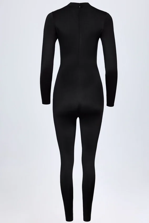 Musa långärmad jumpsuit med hög hals i svart Musa långärmad jumpsuit med hög hals i svart