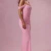 Naelle Mesh Draped Corset Gown i Candyfloss Pink Naelle Mesh Draped Corset Gown i Candyfloss Pink