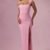 Naelle Mesh Draped Corset Gown i Candyfloss Pink Naelle Mesh Draped Corset Gown i Candyfloss Pink