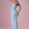 Naelle Mesh Draped Corset Gown i ljus aqua Naelle Mesh Draped Corset Gown i ljus aqua