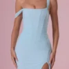 Naelle Mesh Draped Corset Gown i ljus aqua Naelle Mesh Draped Corset Gown i ljus aqua