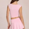 Evelique mid-rise skort i Blossom Pink Evelique mid-rise skort i Blossom Pink