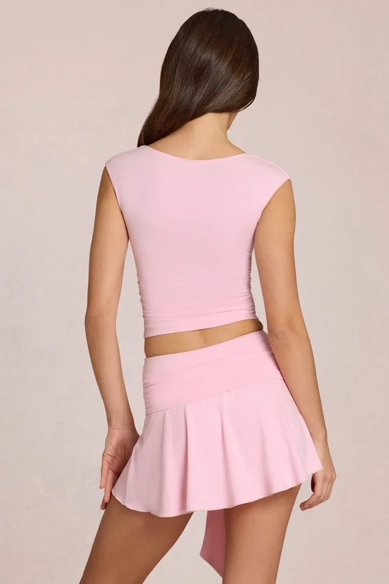 Evelique mid-rise skort i Blossom Pink Evelique mid-rise skort i Blossom Pink