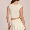Evelique mid-rise skort i ivory Evelique mid-rise skort i ivory