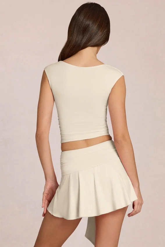 Evelique mid-rise skort i ivory Evelique mid-rise skort i ivory