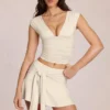 Evelique mid-rise skort i ivory Evelique mid-rise skort i ivory