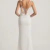 Nathalia Embellished Plunge Ruffled Corset Maxiklänning i elfenben Nathalia Embellished Plunge Ruffled Corset Maxiklänning i elfenben