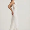 Nathalia Embellished Plunge Ruffled Corset Maxiklänning i elfenben Nathalia Embellished Plunge Ruffled Corset Maxiklänning i elfenben