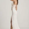 Nathalia Embellished Plunge Ruffled Corset Maxiklänning i elfenben Nathalia Embellished Plunge Ruffled Corset Maxiklänning i elfenben