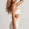 Nerina texturerad jersey-top med en axel i vitt Nerina texturerad jersey-top med en axel i vitt