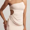Nerina texturerad jersey-top med en axel i vitt Nerina texturerad jersey-top med en axel i vitt