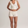 Nina Modal Foldover Mid-Rise Shorts i blommönster Nina Modal Foldover Mid-Rise Shorts i blommönster