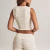 Nina Modal Foldover Mid-Rise Shorts i blommönster Nina Modal Foldover Mid-Rise Shorts i blommönster