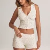 Nina Modal Foldover Mid-Rise Shorts i blommönster Nina Modal Foldover Mid-Rise Shorts i blommönster
