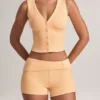 Nina Modal Foldover Mid-Rise Shorts i färgen Peach Nina Modal Foldover Mid-Rise Shorts i färgen Peach