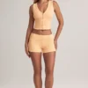 Nina Modal Foldover Mid-Rise Shorts i färgen Peach Nina Modal Foldover Mid-Rise Shorts i färgen Peach