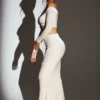 Nixie Velvet Mid-Rise Maxi Kjolar i Ivory Nixie Velvet Mid-Rise Maxi Kjolar i Ivory