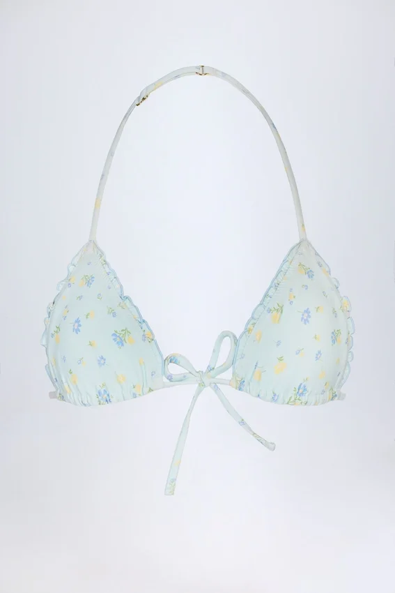 Noia Micro Triangle Bikini Toppar i blått blommönster Noia Micro Triangle Bikini Toppar i blått blommönster