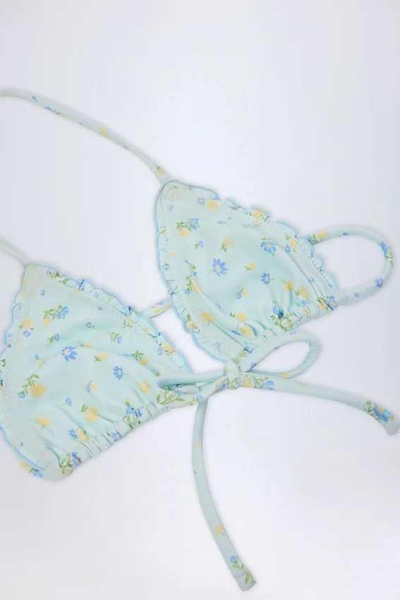 Noia Micro Triangle Bikini Toppar i blått blommönster Noia Micro Triangle Bikini Toppar i blått blommönster