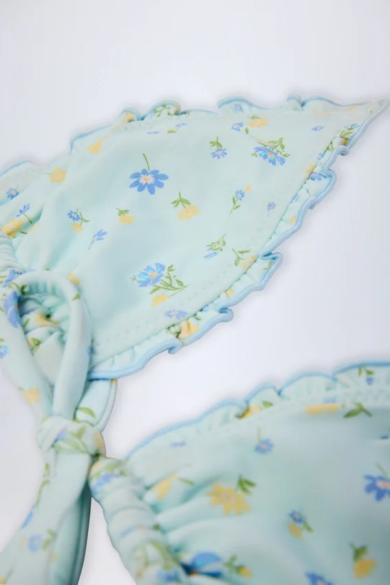 Noia Micro Triangle Bikini Toppar i blått blommönster Noia Micro Triangle Bikini Toppar i blått blommönster