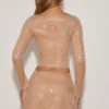 Nolene Embellished Mid-Rise A-Line Mini Kjolar i Almond Nolene Embellished Mid-Rise A-Line Mini Kjolar i Almond