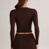 Noor Modal högmidjade bodycon-shorts i chokladbrunt Noor Modal högmidjade bodycon-shorts i chokladbrunt