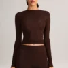 Noor Modal högmidjade bodycon-shorts i chokladbrunt Noor Modal högmidjade bodycon-shorts i chokladbrunt
