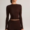 Noor Modal högmidjade bodycon-shorts i chokladbrunt Noor Modal högmidjade bodycon-shorts i chokladbrunt