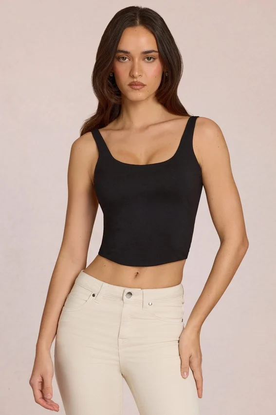 Norelle Modal Tie-Back Top i svart Norelle Modal Tie-Back Top i svart