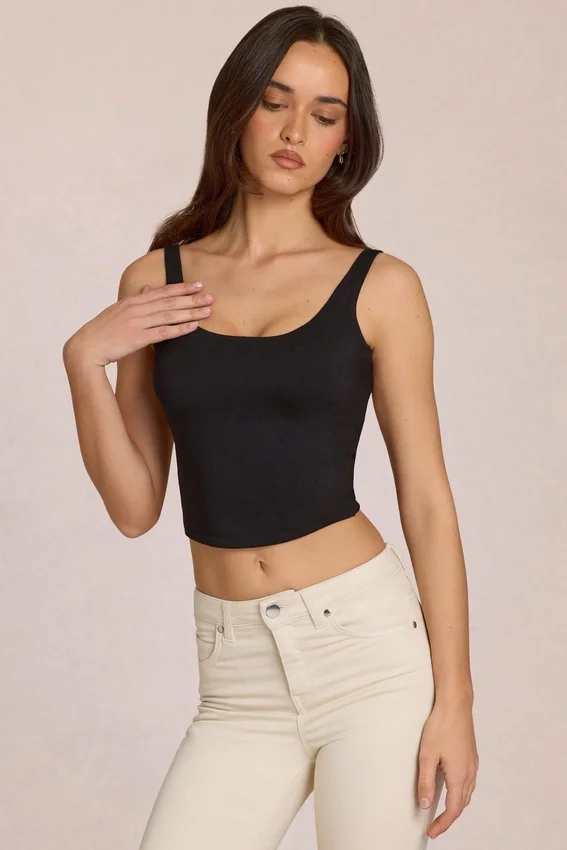 Norelle Modal Tie-Back Top i svart Norelle Modal Tie-Back Top i svart
