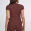Nour Tall Mid Rise Wide Leg Trouser i chokladbrun Nour Tall Mid Rise Wide Leg Trouser i chokladbrun