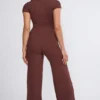Nour Tall Mid Rise Wide Leg Trouser i chokladbrun Nour Tall Mid Rise Wide Leg Trouser i chokladbrun