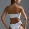 Oh Polly Swim: HOTFIX Edition Embellished Cut-Out Cheeky One-Piece Baddräkt i vitt Oh Polly Swim: HOTFIX Edition Embellished Cut-Out Cheeky One-Piece Baddräkt i vitt