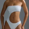 Oh Polly Swim: HOTFIX Edition Embellished Cut-Out Cheeky One-Piece Baddräkt i vitt Oh Polly Swim: HOTFIX Edition Embellished Cut-Out Cheeky One-Piece Baddräkt i vitt
